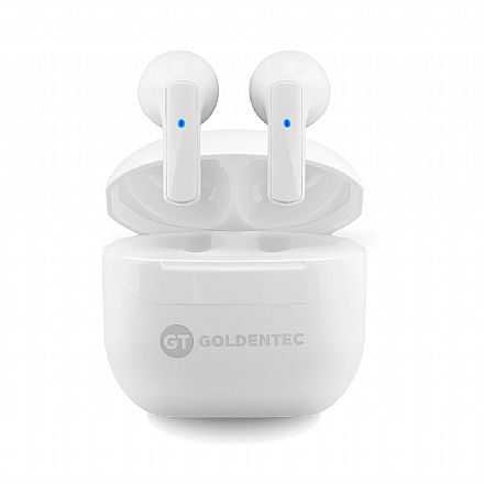 Fone de Ouvido - Fone de Ouvido Bluetooth Intra-Auricular Goldentec GT Free - Microfone - Cancelamento de Ruído - Case carregador - Branco - 52394
