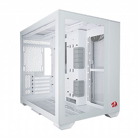 Gabinete - Gabinete Gamer Lian Li x Redragon O11DYNAMIC Mini - Laterais e Frontal em Vidro Temperado - Mini Tower - Branco - 011DMINI-RD-W