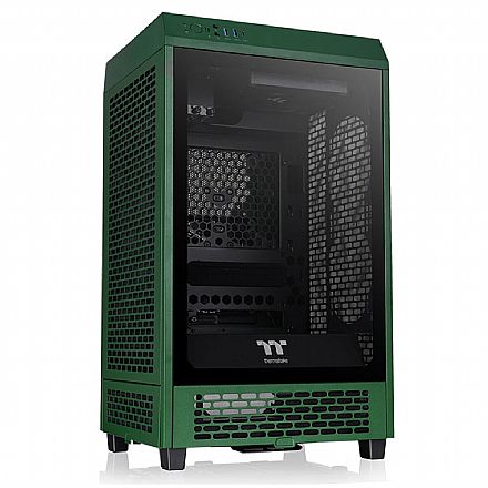 Gabinete - Gabinete Thermaltake The Tower 200 Racing Green Edition USB - Vidro Temperado - 2 x Fan 140mm - Mini ITX Tower - CA-1X9-00SCWN-00