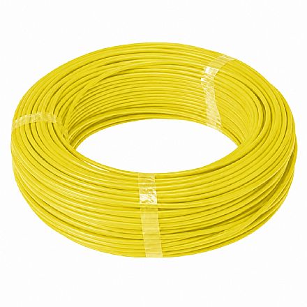 Cabo Flexível 2.5mm - Rolo de 100 Metros - Antichamas - Alucobre - Amarelo Iluminação & Elétricos - Cabo Flexível 2.5mm - Rolo de 100 Metros - Antichamas - Alucobre - Amarelo