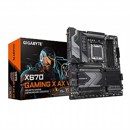 Placa Mãe para AMD - Placa Mãe Gigabyte X670 Gaming X AX V2 (AM5 - DDR5) - Chipset AMD X670 - USB 3.2 - Slot M.2 - ATX