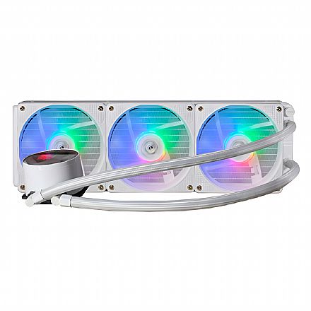 Water Cooler - Water Cooler K-Mex Wact 360mm - RGB - Painel Digital - Branco - WACTF133ATDXB0X