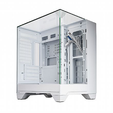 Gabinete - Gabinete Gamer Aquário K-Mex Visão Infinita CG-W3D3 - Vidro Temperado - Micro ATX - Branco - CGW3D3RH002CB0X