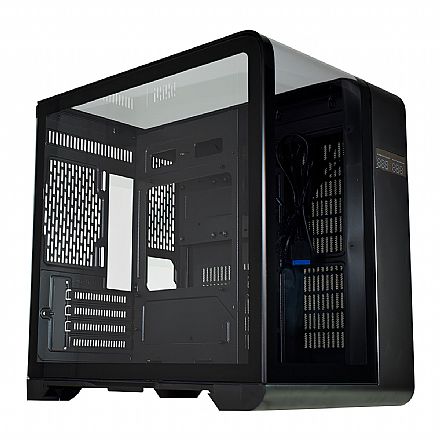 Gabinete - Gabinete Gamer Aquário K-Mex Cyberpunk CG-48KI - Vidro Temperado - Display Digital - Micro ATX - Preto - CK48K1RH001CB0X