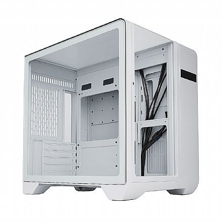 Gabinete - Gabinete Gamer Aquário K-Mex Cyberpunk CG-W8Ki - Vidro Temperado - Display Digital - Micro ATX - Branco - CGW8KIRH002CB0X
