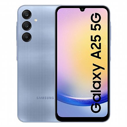 Smartphone - Smartphone Samsung Galaxy A25 5G - Tela 6.5" Super AMOLED, 128GB, 6GB RAM, Dual Chip 5G, Câmera 13MP - Azul - SM-A256E/DSN