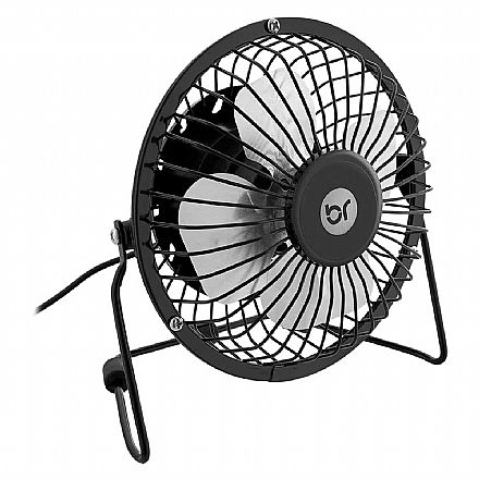 Eletroportáteis - Ventilador de Mesa Bright 0336 - USB - Portátil - Silencioso - Preto