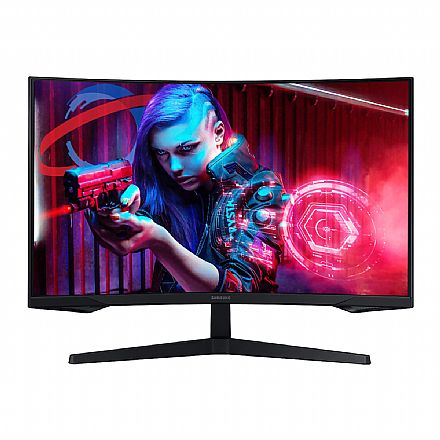 Monitor - Monitor Gamer 32" Samsung Odyssey G5 - Curvo 1000R - Quad HD - 165Hz - 1ms - HDR10 - FreeSync Premium - VESA - HDMI/DisplayPort - LS32CG552ELMZD