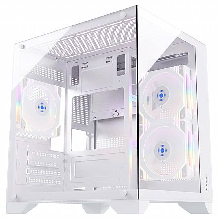 Gabinete - Gabinete Gamer Aquário Fortrek Clarity - Vidro Temperado - Micro-ATX - Branco - 83457