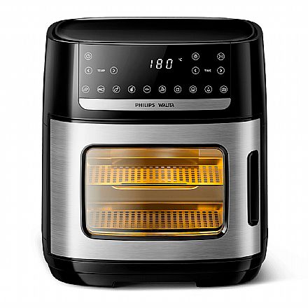 Eletroportáteis - Fritadeira Airfryer Philips Walita AI551 - 127V - 12 Litros - 1600W - Dois Andares - Prata