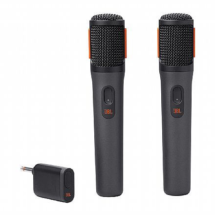 Acessorios de som - Microfone sem Fio JBL Partybox - 2 Unidades - Padrão Cardioide - 2.4GHz - Até 20h de Bateria - Preto - JBLPBWIRELESSMIC