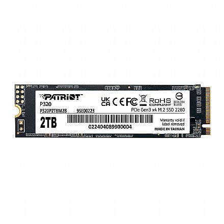 SSD - SSD M.2 512GB Patriot P320 - NVMe - Leitura 3000MB/s - Gravação 2200MB/s - P320P512GM28