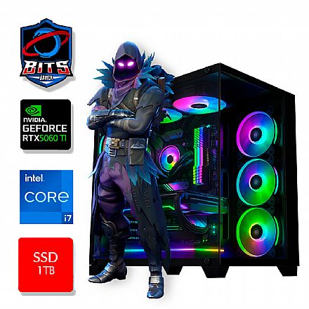 Computador - PC Gamer Bits 2025 - Intel i7 12700KF, 32GB, SSD 1TB NVMe, GeForce RTX 5060TI 8GB - Windows 11 Professional