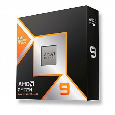 Processador AMD - AMD Ryzen 9 9950X3D - 16 Núcleos - 32 Threads - 4.3GHZ (Turbo 5.7GHZ) - Cache 144MB - AM5 - TDP 170W - 100-100000719WOF