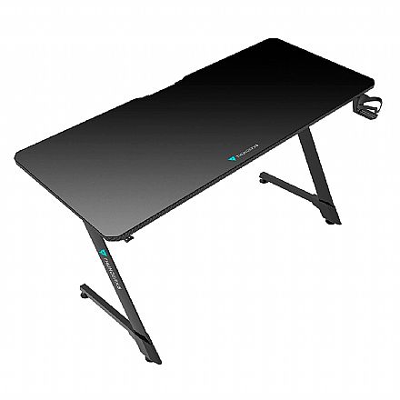 Móveis - Mesa Gamer Thunderx3 ED5 V2 - Até 50Kg - 140 x 60 x 75cm - Suporte de Headset - Preta