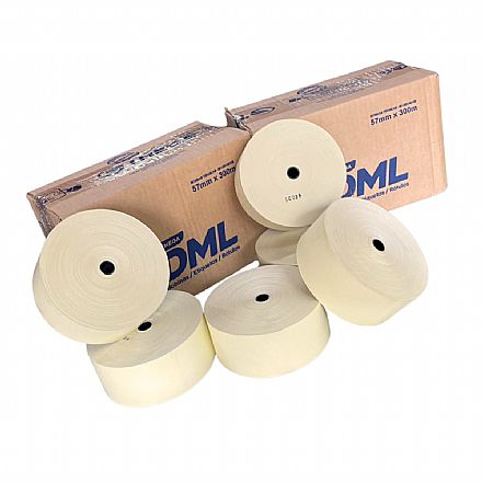 Suprimentos - Bobina Térmica para Relógio de Ponto Eletrônico - 57mm x 360m - Amarela - DML - 6 Unidades