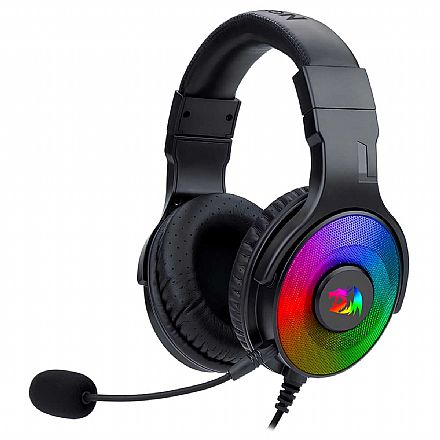 Fone de Ouvido - Headset Gamer Redragon Pandora 2 - Iluminação RGB - Conector P3 e USB para Energia - Preto - H350RGB-1
