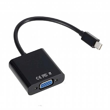 Cabo & Adaptador - Cabo Adaptador Conversor Mini DisplayPort para VGA - 15cm (Mini DisplayPort M X VGA F) - JC-CB-MVGA