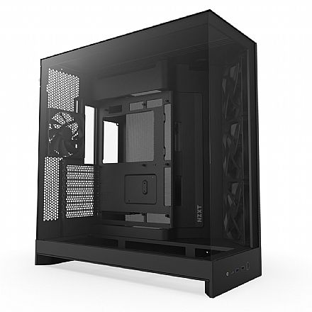 Gabinete Gamer Aquário NZXT H9 Flow - Vidro Temperado - Camâra Dupla - 4 Coolers Inclusos - ATX - Preto - CM-H92FB-01 Gabinete - Gabinete Gamer Aquário NZXT H9 Flow - Vidro Temperado - Camâra Dupla - 4 Coolers Inclusos - ATX - Preto - CM-H92FB-01