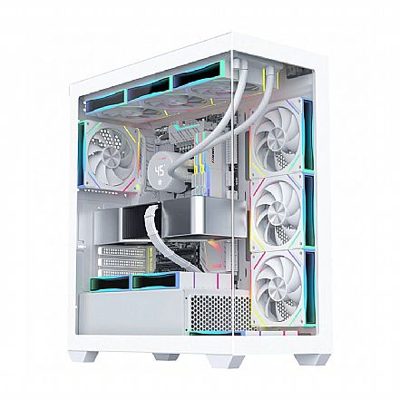 Gabinete Gamer Aquário K-Mex CG-W6DY - Vidro Temperado - ATX - Branco - CGW6DYRH002CB0X Gabinete - Gabinete Gamer Aquário K-Mex CG-W6DY - Vidro Temperado - ATX - Branco - CGW6DYRH002CB0X