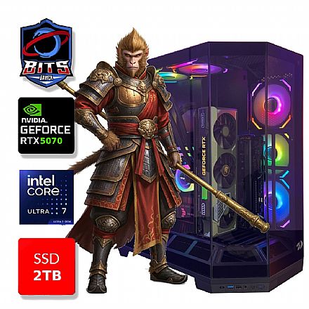Computador - PC Gamer Bits Vortex 2026 - Intel Ultra 7 265k, 64GB, SSD 2TB NVMe, Vídeo GeForce RTX 5070 12GB - Windows 11 Professional