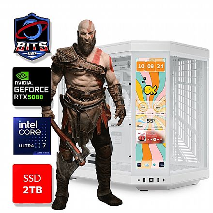 Computador - PC Gamer Bits White 2026 - Intel Ultra 7 265k, 64GB, SSD 2TB NVMe, Vídeo GeForce RTX 5080 16GB - Windows 11 Professional
