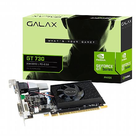 Placa de Vídeo GeForce GT 730 4GB GDDR3 128bits - Galax 73GQF8HX00HD Placa de Vídeo - Placa de Vídeo GeForce GT 730 4GB GDDR3 128bits - Galax 73GQF8HX00HD
