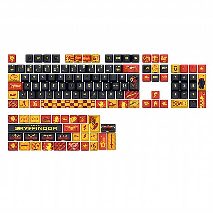 Acessórios - Kit de Keycaps Redragon Harry Potter Grifinória - PBT Dye Sub - 136 Teclas - HP-944