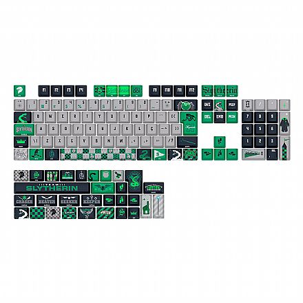 Acessórios - Kit de Keycaps Redragon x Harry Potter Sonserina - PBT Dye Sub - 136 Teclas - HP-942