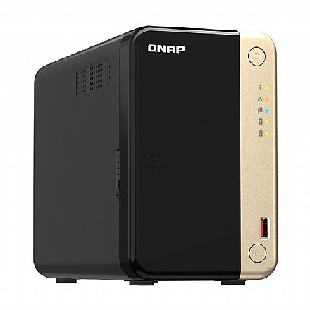 Storage NAS Qnap TS-264-8G - Nuvem Pessoal Privada - 2 x 2.5 GbE - 2 Slots M.2 Nvme - 2 Baias SATA Storage / Case / Dockstation - Storage NAS Qnap TS-264-8G - Nuvem Pessoal Privada - 2 x 2.5 GbE - 2 Slots M.2 Nvme - 2 Baias SATA