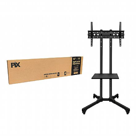 Suporte de Monitor/TV - Suporte Movel Pedestal para TV 32" A 70" - Regulagem de Altura - Preto - PX-37