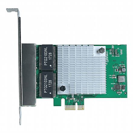 Placas e Adaptadores de rede - Placa de Rede Wi-Fi Pcyes - 4 Portas LAN RJ45 - Cabeamento CAT5 UTP - 1000Mbps - PCI Express - LC1000-4P