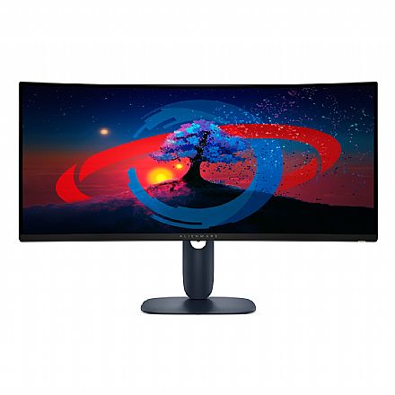 Monitor - Monitor Gamer 34" Dell Alienware - Ultra WQHD 3440x1440 - Curvo - 180Hz - Painel VA - 1ms - HDMI/DisplayPort - AW3425DWM - Outlet - Garantia de 90 dias