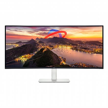 Monitor - Monitor 34" Dell S3425DW - Ultra WQHD 3440x1440 - 120Hz - Curvo - Painel VA - 1ms - Freesync Premium - Branco - Outlet - Garantia de 90 dias