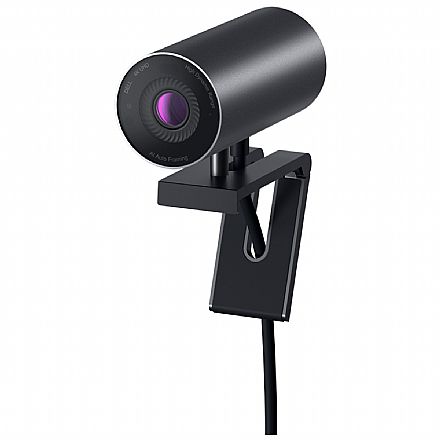 Webcam e Videoconferência - Webcam Dell UltraSharp WB7022 4K UHD - Zoom Digital - Foco Automático - Redução de Ruído - Enquadramento Automático por IA