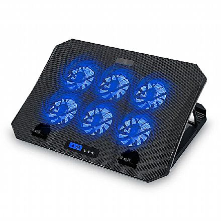 Notebook Acessórios - Suporte para Notebook Maxprint - com LED - 6 Coolers - 5 Níveis de Altura - 2 Portas USB - 60000119