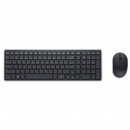 Kit Teclado e Mouse - Kit Teclado e Mouse sem Fio Dell KM555 - ABNT2 - Wireless - KM555-BLK-BPOR