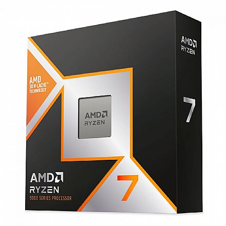 AMD Ryzen 9 9800X3D - 8 Núcleos - 16 Threads - 4.7GHz (Turbo 5.2 GHz) - Cache 104MB - AM5 - TDP 120W - 100-100001084WOF Processador AMD - AMD Ryzen 9 9800X3D - 8 Núcleos - 16 Threads - 4.7GHz (Turbo 5.2 GHz) - Cache 104MB - AM5 - TDP 120W - 100-100001084WOF