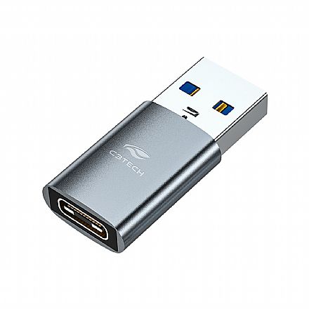 Adaptador Conversor USB-C para USB - (USB-A M X USB-C F) - C3TECH OTG-10 Cabo & Adaptador - Adaptador Conversor USB-C para USB - (USB-A M X USB-C F) - C3TECH OTG-10