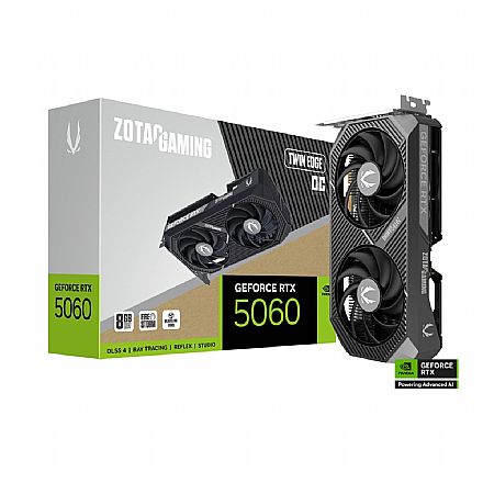 Placa de Vídeo - Placa de Vídeo GeForce RTX 5060 8GB GDDR7 128bits - Twin Edge OC - DLSS 4 - Zotac 288-1N780-200Z6