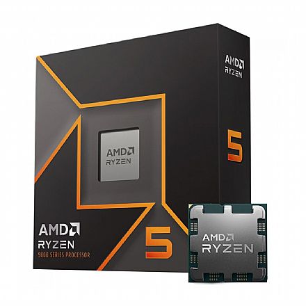 AMD Ryzen 5 9600X - 6 Núcleos - 12 Threads - 3.9GHz (Turbo 5.4 GHz) - Cache 32MB - AM5 - TDP 65W - 100-100001405WOF Processador AMD - AMD Ryzen 5 9600X - 6 Núcleos - 12 Threads - 3.9GHz (Turbo 5.4 GHz) - Cache 32MB - AM5 - TDP 65W - 100-100001405WOF