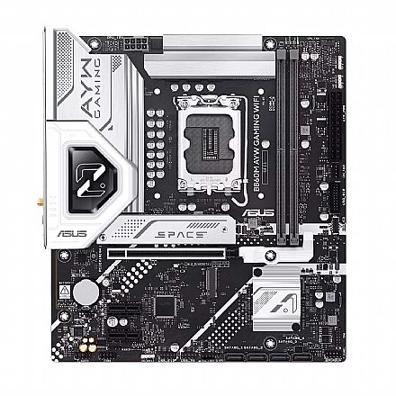 Placa Mãe Asus B860M AYW Gaming Wi-Fi - (LGA 1851 - DDR5 8800) - Chipset B860M - Wi-Fi 6 - Micro-ATX - 90MB1JS0-M0EAY0 Placa Mãe para Intel - Placa Mãe Asus B860M AYW Gaming Wi-Fi - (LGA 1851 - DDR5 8800) - Chipset B860M - Wi-Fi 6 - Micro-ATX - 90MB1JS0-M0EAY0