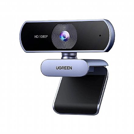 Webcam Ugreen CM678 - Full HD 1080P - 30FPS - Rotação 360° - com Microfone - USB - Cinza Webcam e Videoconferência - Webcam Ugreen CM678 - Full HD 1080P - 30FPS - Rotação 360° - com Microfone - USB - Cinza