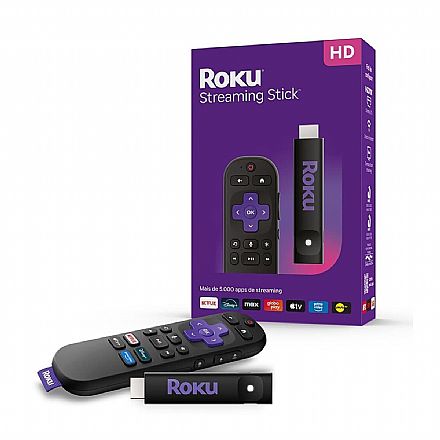 Smart Box Streaming Player - Roku Streaming Stick 2025 - Full HD - Controle por Voz e Remoto - Transforme TV em Smart TV - 3840BR Players de Midia - Smart Box Streaming Player - Roku Streaming Stick 2025 - Full HD - Controle por Voz e Remoto - Transforme TV em Smart TV - 3840BR