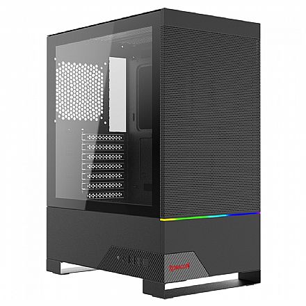 Gabinete Gamer Redragon Carbon - Vidro Temperado - RGB - ATX - Preto - CA-610B Gabinete - Gabinete Gamer Redragon Carbon - Vidro Temperado - RGB - ATX - Preto - CA-610B