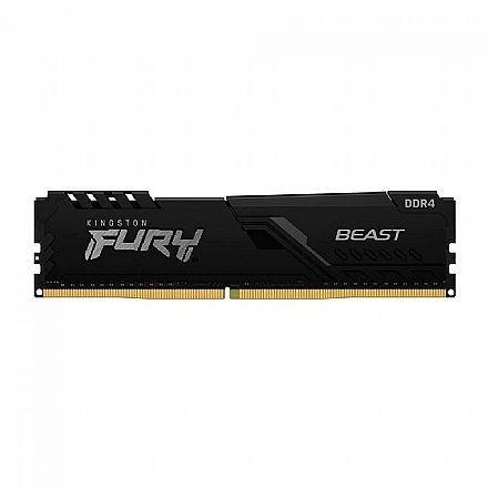 Memória 8GB DDR4 3200MHz Kingston Fury Beast - CL16 - KF432C16BB/8WP Memória para Desktop - Memória 8GB DDR4 3200MHz Kingston Fury Beast - CL16 - KF432C16BB/8WP
