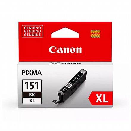 Cartucho Canon Preto - CLI-151 XL - para Impressoras iP7210 / iP8710 / iX6810 / MG5410 / MG5510 / MG5610 / MG7510 / MX721 Cartucho - Cartucho Canon Preto - CLI-151 XL - para Impressoras iP7210 / iP8710 / iX6810 / MG5410 / MG5510 / MG5610 / MG7510 / MX721