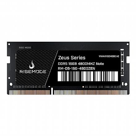 Memória SODIMM 16GB DDR5 4800MHz Rise Mode - para Notebook - CL40 - RM-D5-16G-4800ZEN Memória para Notebook - Memória SODIMM 16GB DDR5 4800MHz Rise Mode - para Notebook - CL40 - RM-D5-16G-4800ZEN