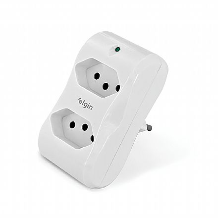 Protetor Contra Raios Elgin 2P+T - DPS - 10A - 2 Tomadas - Bivolt - Branco - 46RPS3020000 Iluminação & Elétricos - Protetor Contra Raios Elgin 2P+T - DPS - 10A - 2 Tomadas - Bivolt - Branco - 46RPS3020000