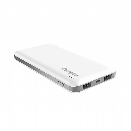 Power Bank Carregador Portátil Energizer UE10025QC - 18W - Quick Charge - 10000mAh - USB - Branco Carregadores - Power Bank Carregador Portátil Energizer UE10025QC - 18W - Quick Charge - 10000mAh - USB - Branco